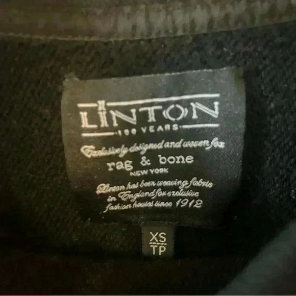 rag & bone Racer X Linton Black Red Plaid Tweed Sleeve Sweatshirt XS - Picture 5 of 11